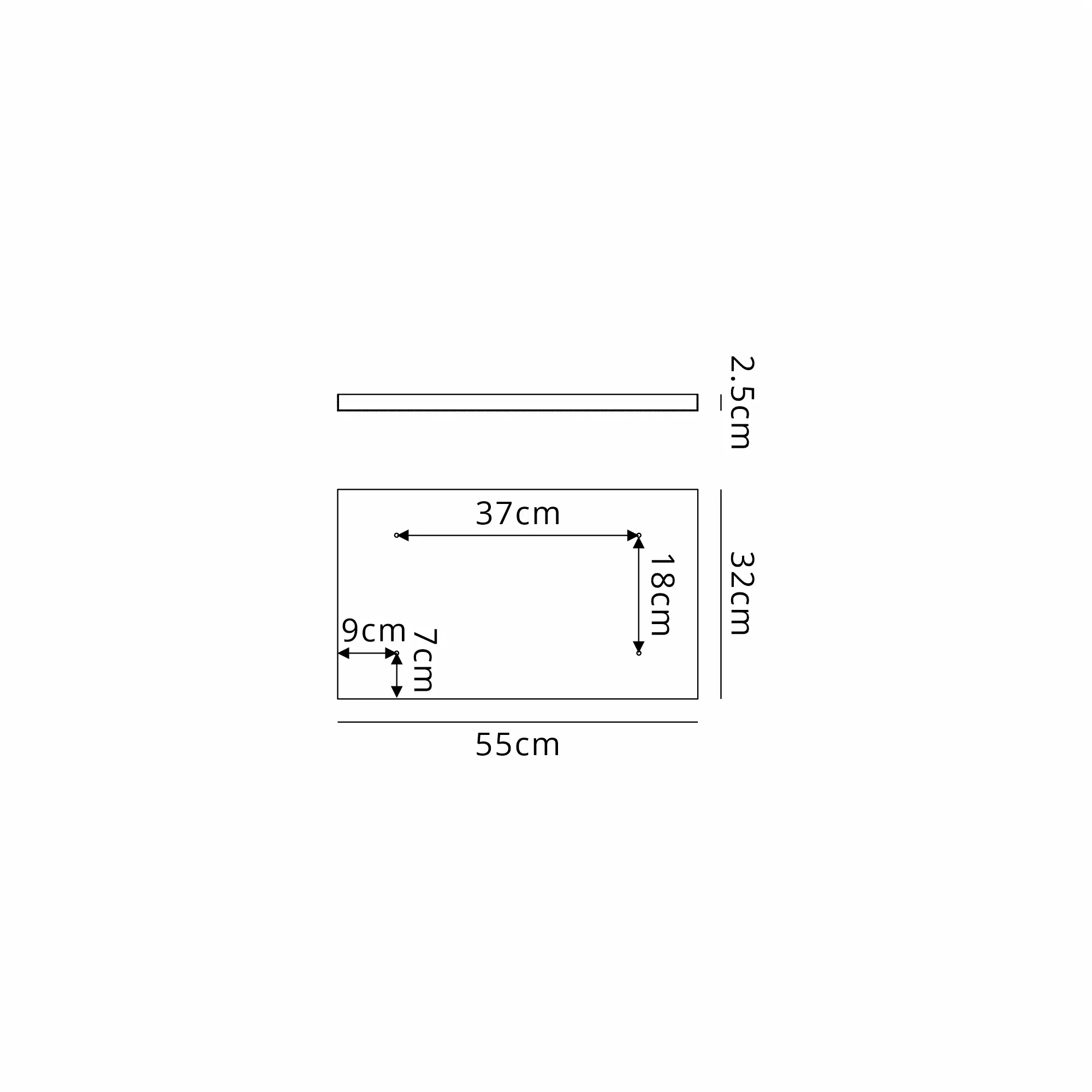 Hayes 5 Hole 550mm x 320mm Linear Rectangle Ceiling Plate Brass D0887BR  Deco Hayes Brass